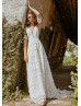 Ivory Boho Lace Wedding Dress With Detachable Sleeve